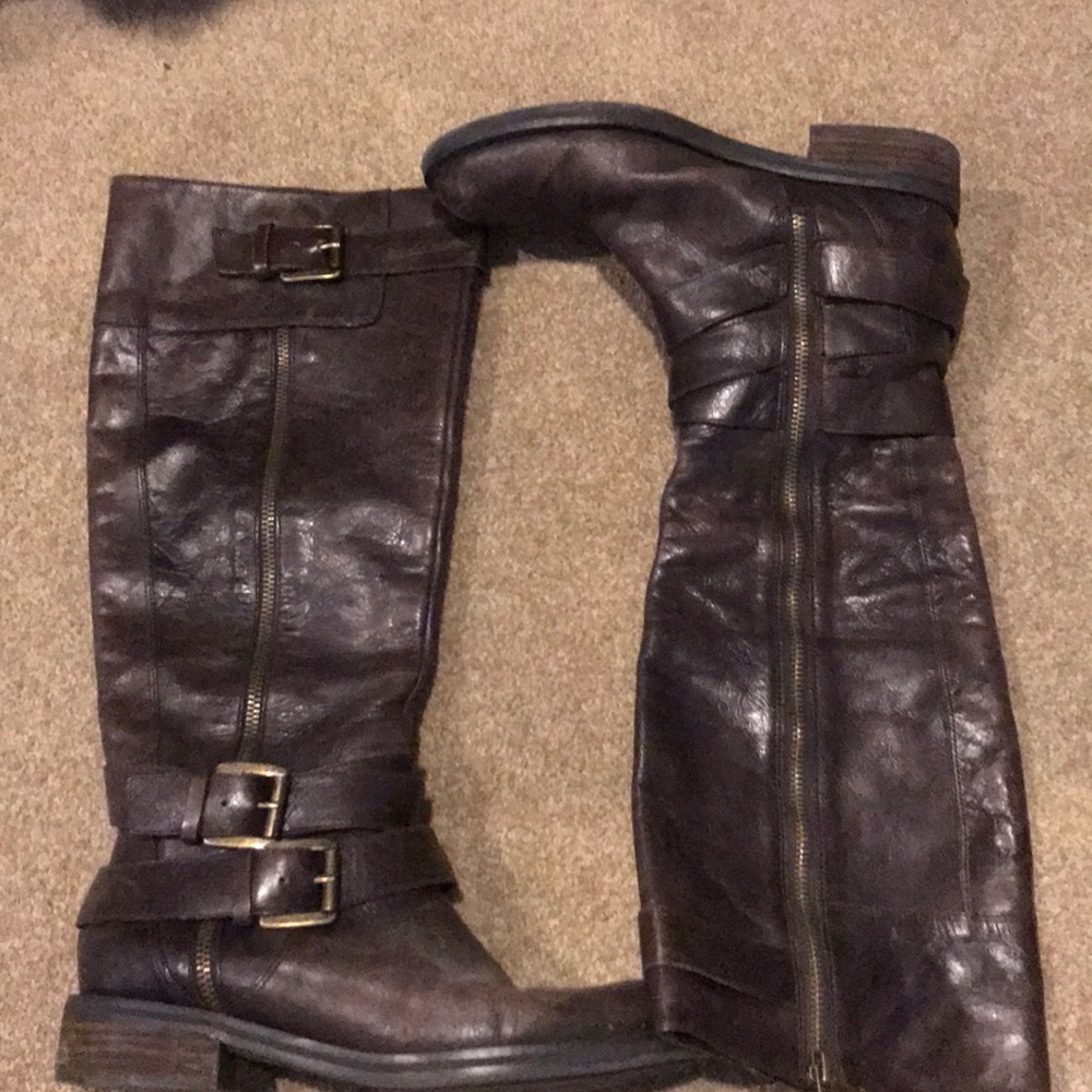 Brown knee boots
